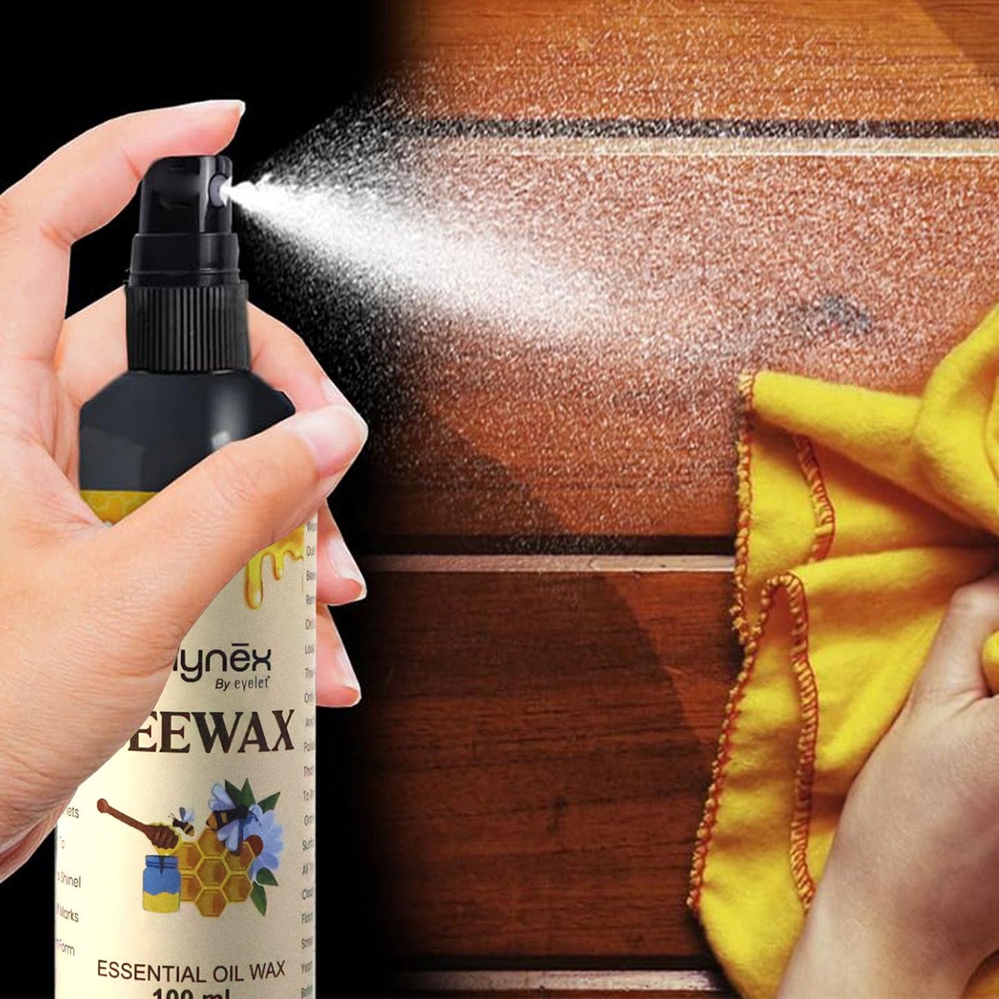 Wukusy Shynex Bee Wax Essential Oil Spray bottle with natural bee wax and essential oil ingredients, ready for use.
