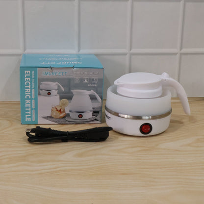 Wukusy collapsible travel electric kettle with 600ml capacity, foldable silicone water boiler for portable heating.