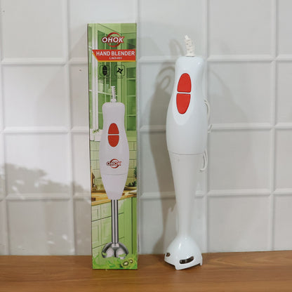 Wukusy electric hand blender stick with stainless steel blending shaft and ergonomic handle, ready for kitchen use
