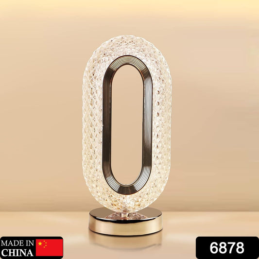 Wukusy 6878 touch control crystal desk lamp with 3-way dimmable light, USB rechargeable, decorative nightstand lamp for bedroom or living room