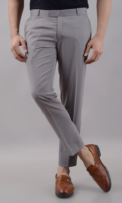 Light purple stretchable men's formal trousers by Dropdash, shown with a sleek fit and tailored design in the image.