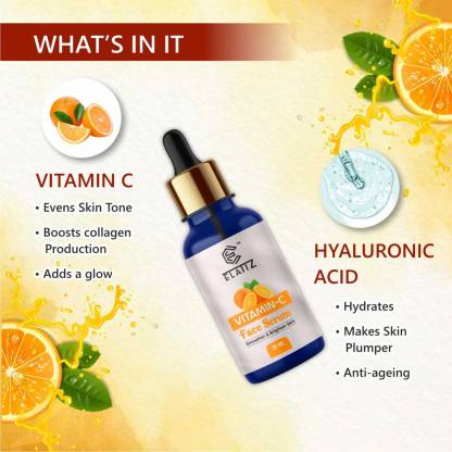 Drpshippr Vitamin C Face Serum with hyaluronic acid, brightening and anti-aging skincare in a 30ml bottle.