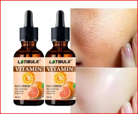 Drpshippr Vitamin C Face Serum bottle showing brightening and anti-aging formula for skin repair and dark circle reduction.