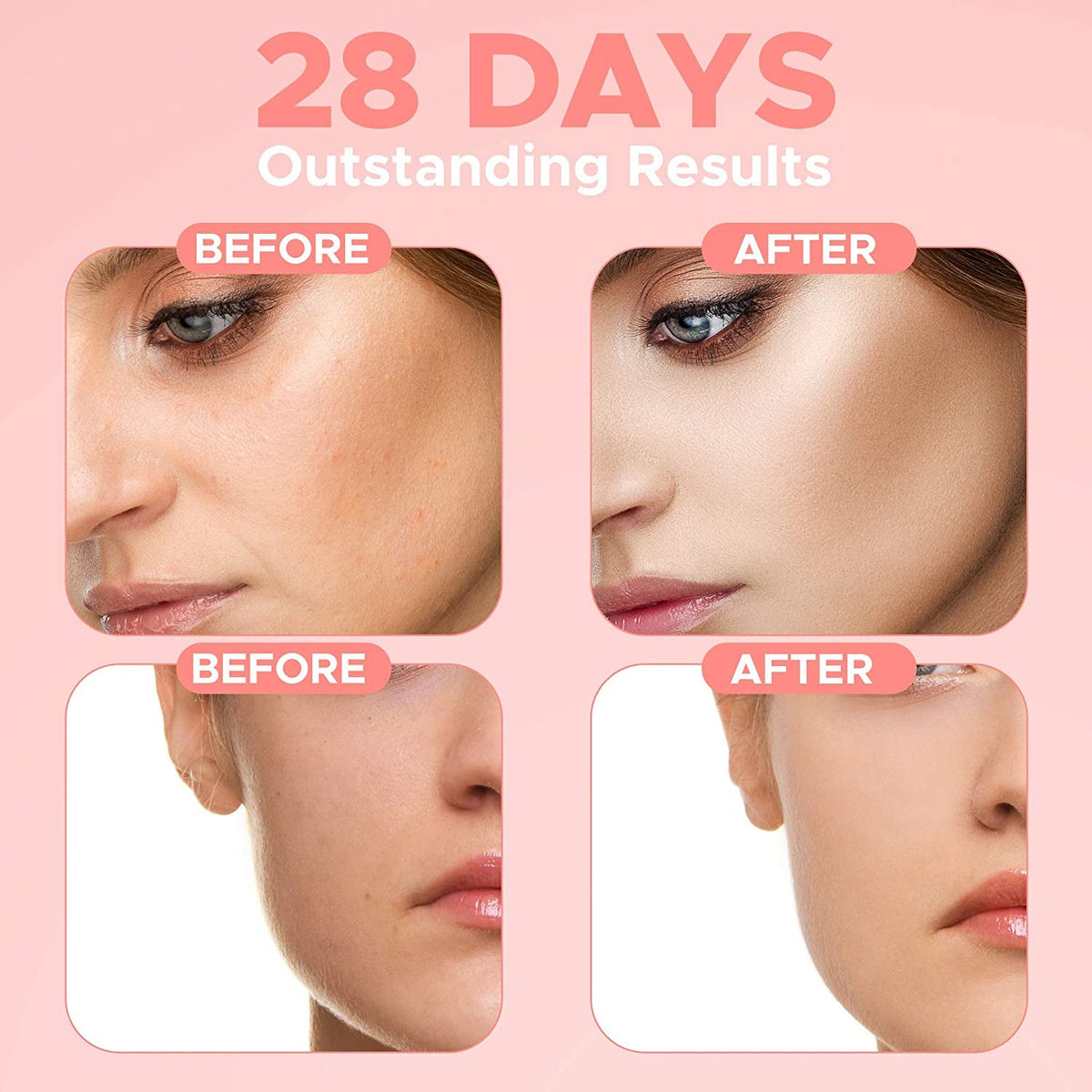 Two bottles of Drpshippr Vitamin C Serum for anti-aging and anti-wrinkle care, 30 ml each, in a natural skincare setting.