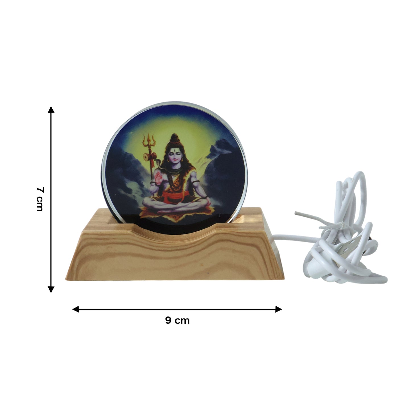 3D creative Lord Shiva LED night lamp by Wukusy, showcasing detailed sculpture illuminated in a dark setting