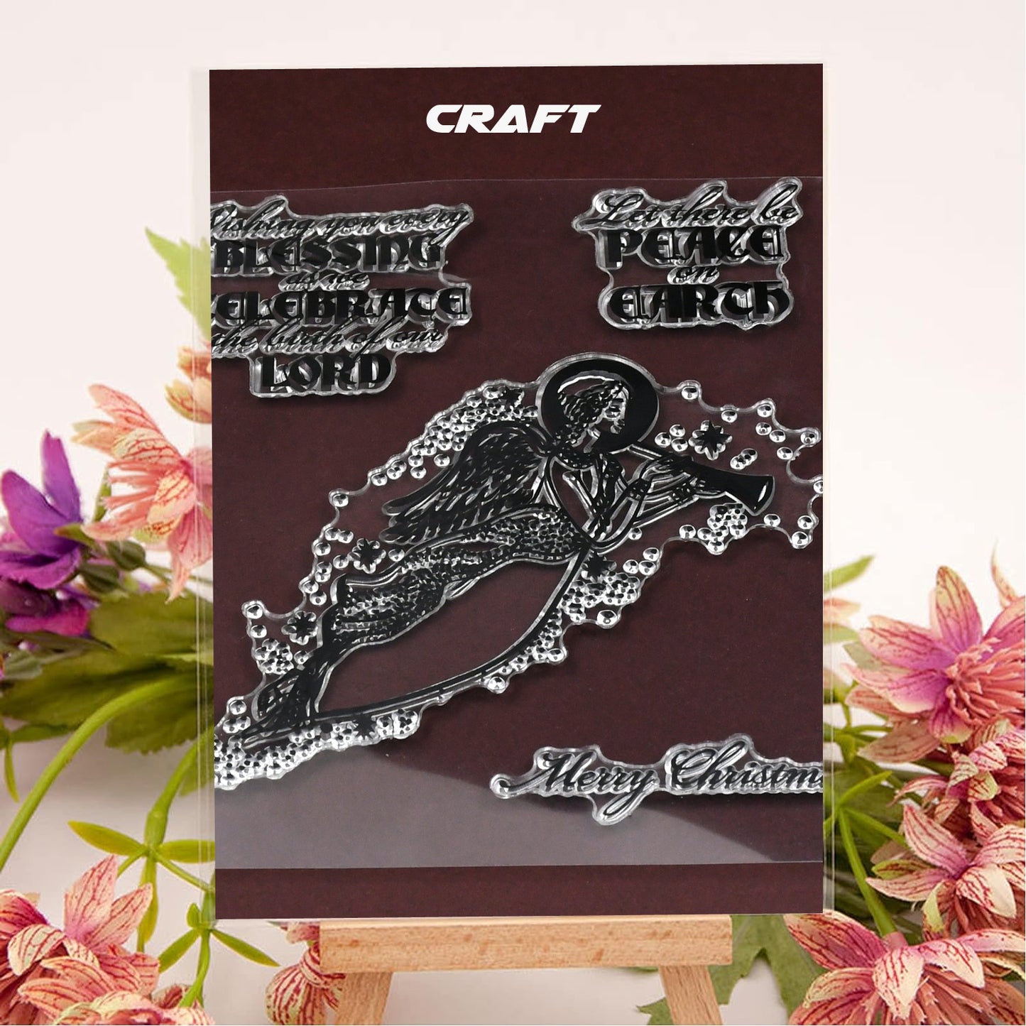 Wukusy reusable rubber TPR stamp set with mixed designs for DIY crafts, envelopes, diaries, invitations, and paper decorating.