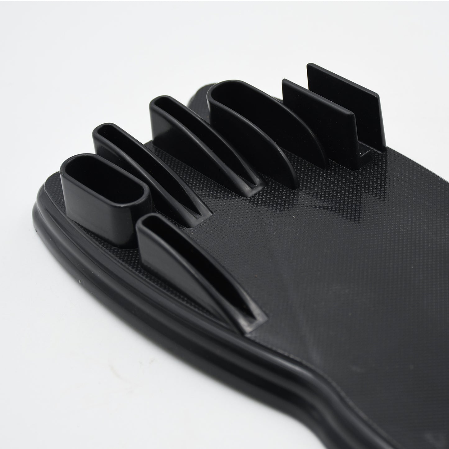 Wukusy plastic kitchen knife drawer organizer with slots for easy knife storage and access in a tidy kitchen drawer.