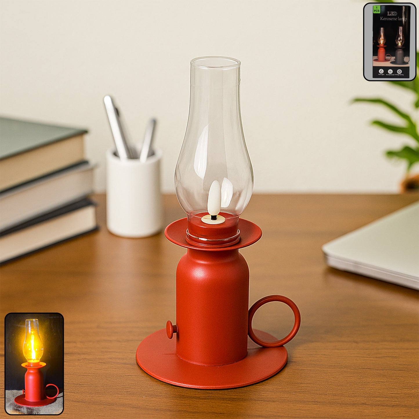 Vintage style plastic candle light LED lamp by Wukusy, showcasing a warm glow and classic candle design for cozy ambiance.
