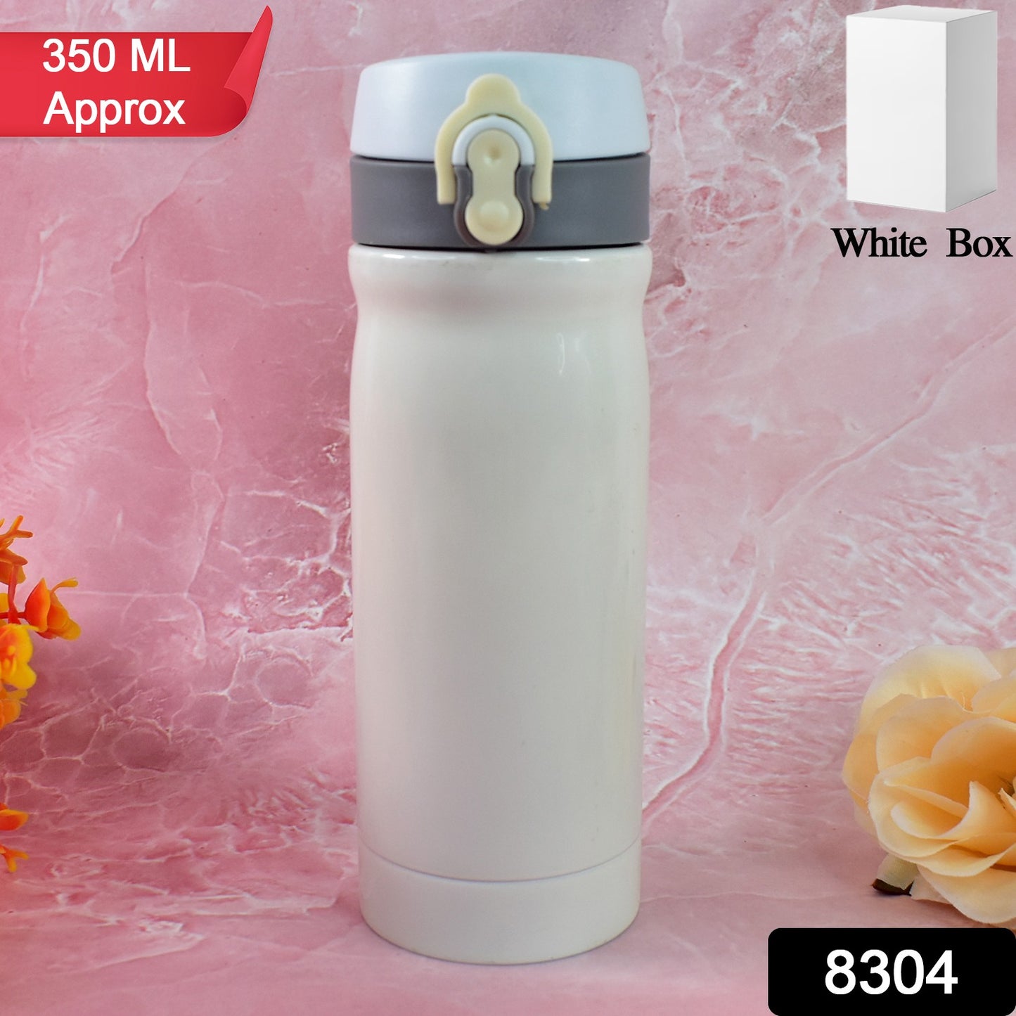 Insulated stainless steel water bottle for kids by Wukusy, 350ml with colorful design and leak-proof cap.