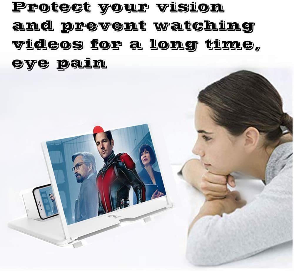 Wukusy 1333 mobile phone video screen magnifier amplifier for eye protection, showcasing the magnifying screen and mobile device holder.