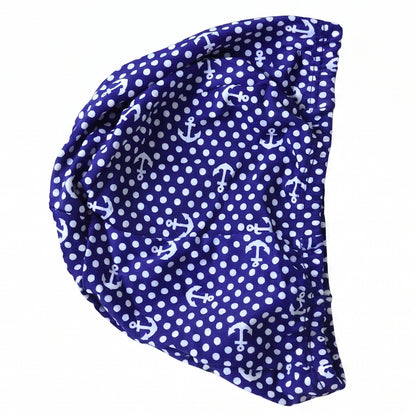 Stretchable swimming cap by Wukusy, shown in black, designed for comfortable fit and waterproof protection for swimmers.