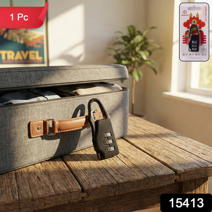 Wukusy secure 3-digit combination travel lock in black with keyhole and combination dial for luggage security.