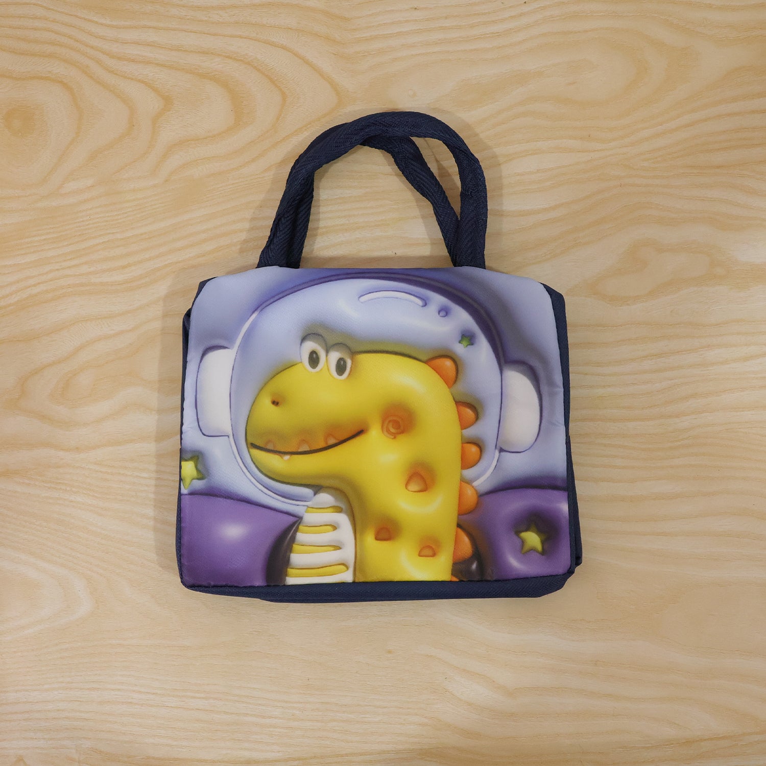 Wukusy insulated kids lunch bag with colorful design, perfect for school, picnics, and travel, showing the bag's front view.