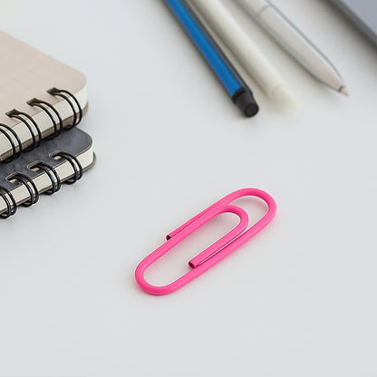 Set of 10 vinyl-coated paper clips by Wukusy, durable office supplies for organizing papers and documents efficiently.