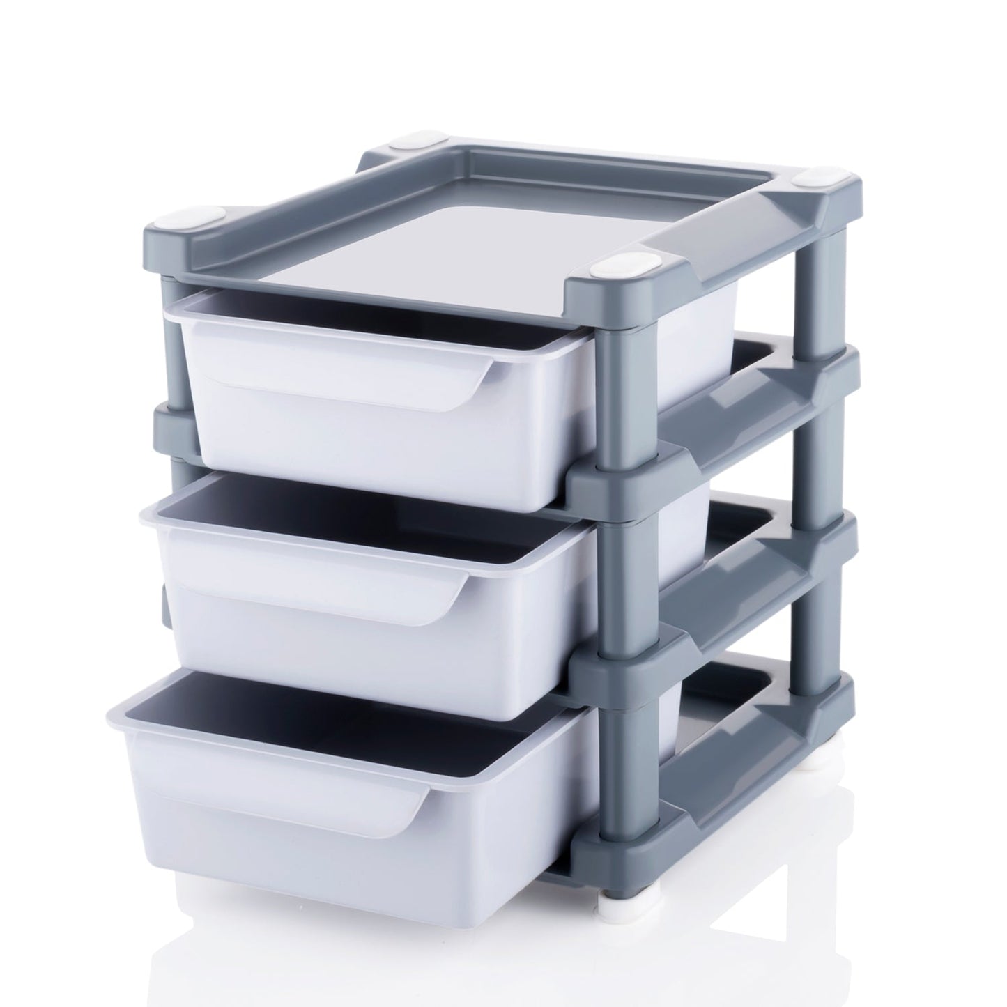 Wukusy Mini 3-Layer Drawer for storing makeup tools and kits, compact home organization solution for women and ladies.