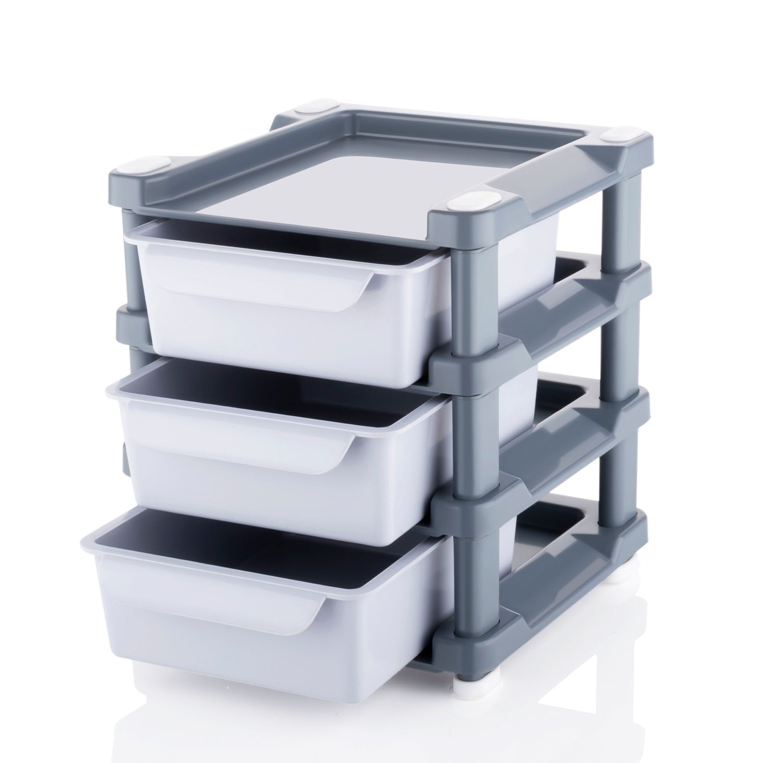 Wukusy Mini 3-Layer Drawer for storing makeup tools and kits, compact home organization solution for women and ladies.
