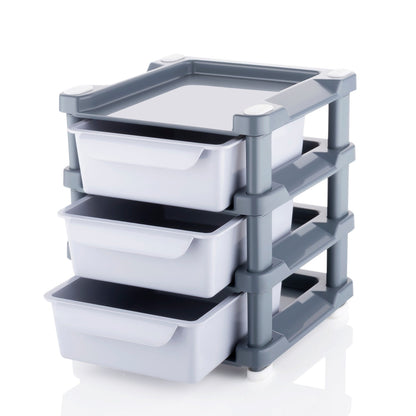 Wukusy Mini 3-Layer Drawer for storing makeup tools and kits, compact home organization solution for women and ladies.