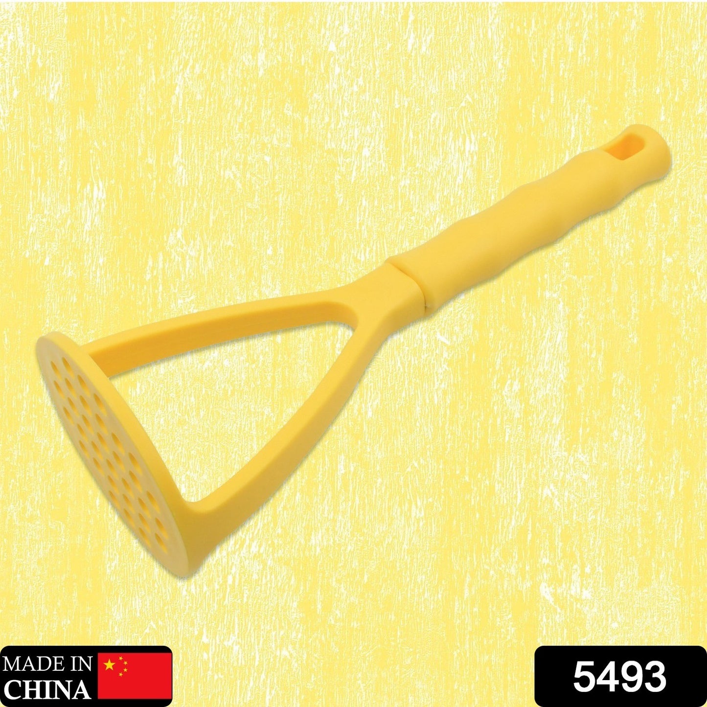 Wukusy 5493 kitchen food masher with ergonomic handle, ideal for potatoes, vegetables, fruits, and beans in home and kitchen use.