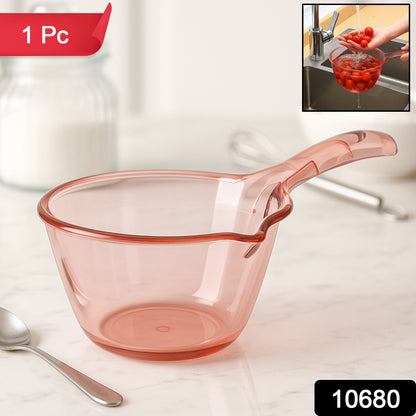 Wukusy 1100ml multipurpose kitchen washing and straining bowl with handle, plastic, for rinsing and draining food.