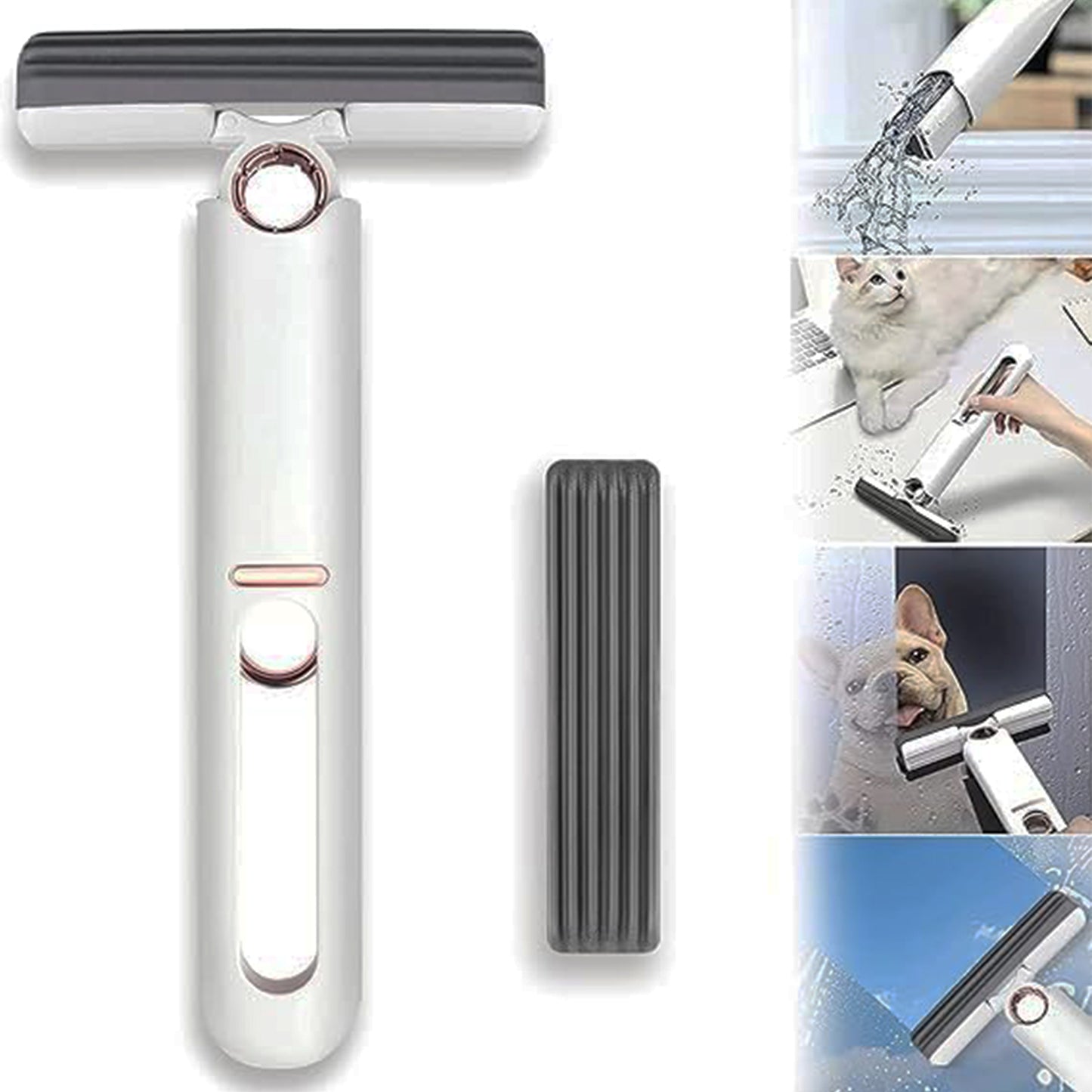 Wukusy portable self-squeeze mini mop with cotton head and sponge for bathroom and kitchen cleaning, compact and absorbent.