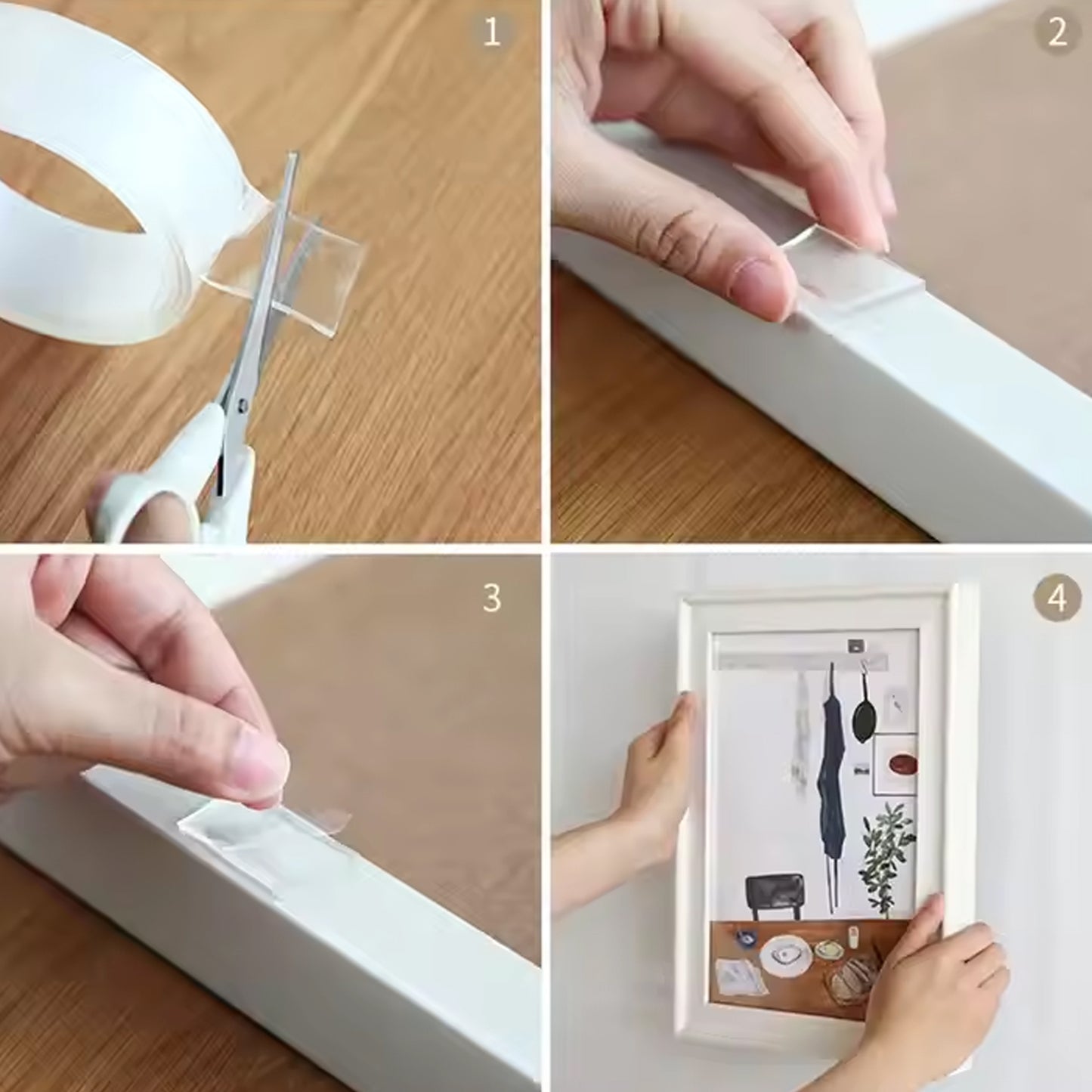 Wukusy small double-sided foam mounting tape for office use, shown in a compact roll ready for mounting tasks.