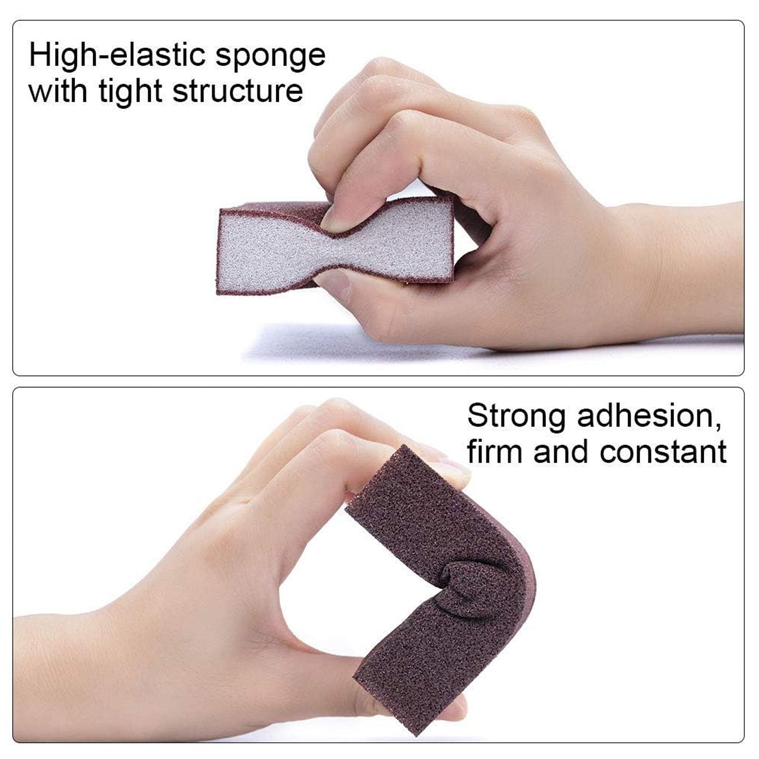 Wukusy multipurpose kitchen cleaning sponge scrub block, 10x7 cm, with textured surface for scrubbing dishes and surfaces.