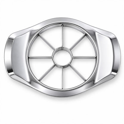 Wukusy stainless steel apple-shaped fruit cutter and corer, designed for kitchen use, with a sleek apple shape and sharp blades.