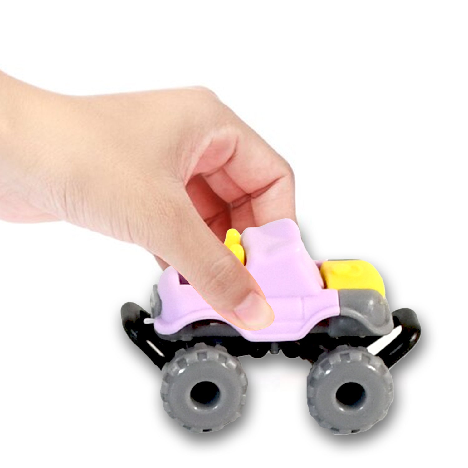 Wukusy 1946 Mini Monster Trucks toy set featuring friction-powered cars with large plastic tires for kids and boys, colorful blaze truck design.