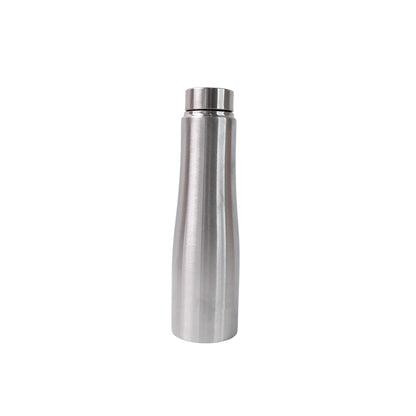 Wukusy stainless steel double wall vacuum-insulated water bottle, 1000ml, with a sleek silver finish and a screw-on lid.