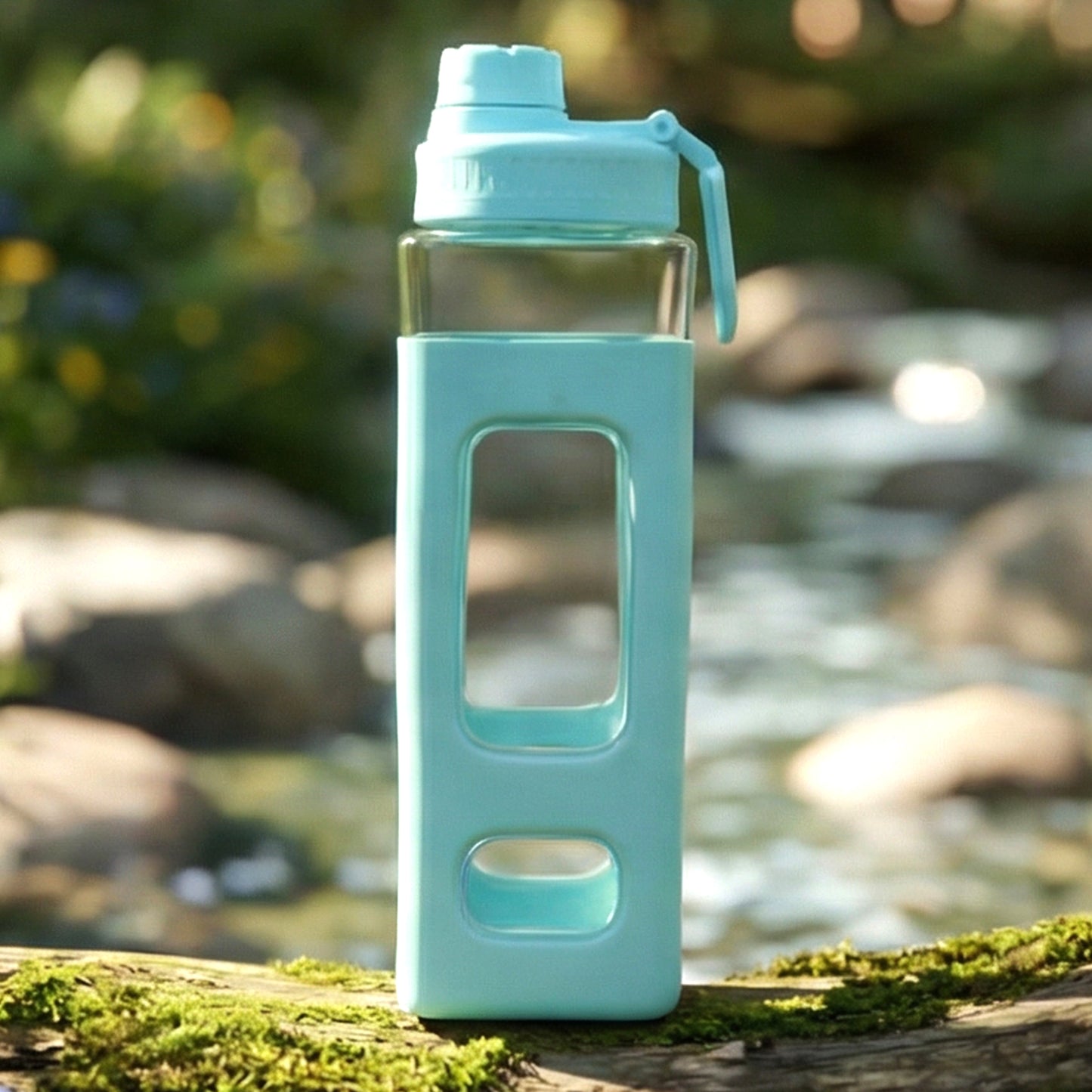 Wukusy 900ml leak-proof plastic water bottle with a screw cap and ergonomic design for hydration on the go.