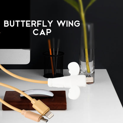 Wukusy silicone angel data cable protector with 2-in-1 phone and earphone cord saver, preventing damage to electronic cables.