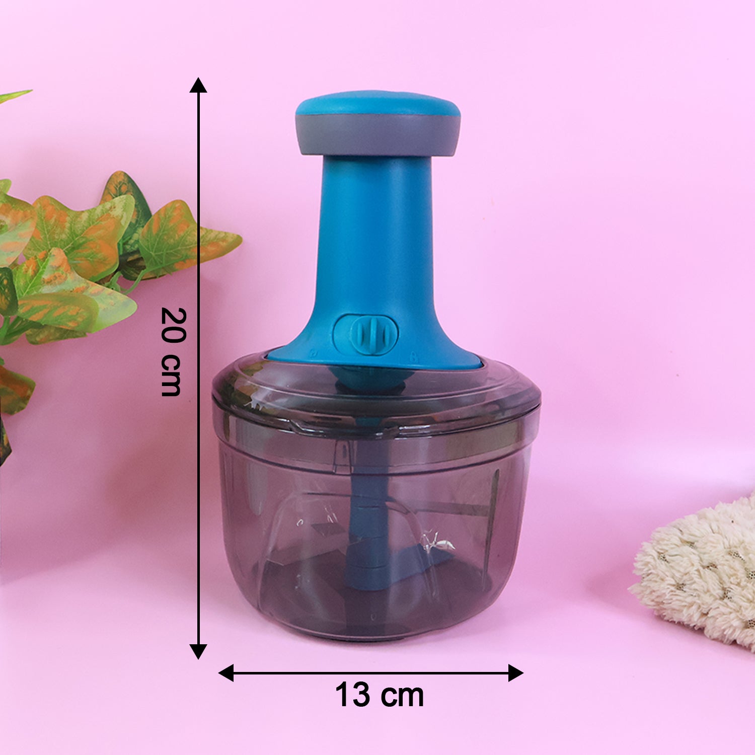 Wukusy Supermom Premium Tringo Push Chopper for home and kitchen, featuring a compact design and easy-to-use manual vegetable chopper.