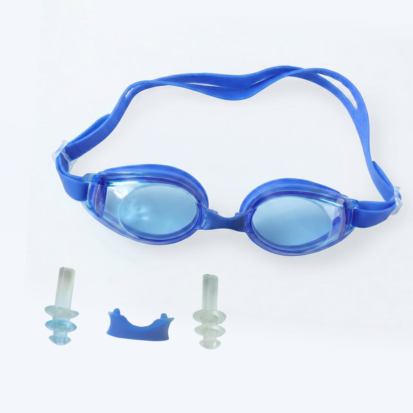 Kids Wukusy swimming goggles with clear lenses, adjustable strap, and secure fit, designed for comfortable swimming protection.