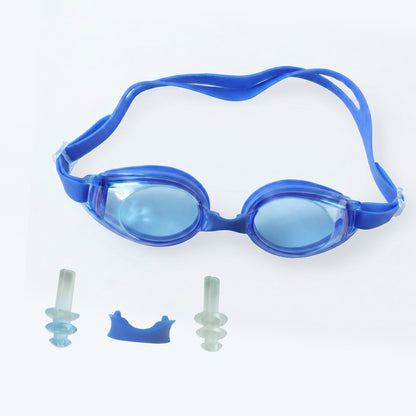 Kids Wukusy swimming goggles with clear lenses, adjustable strap, and secure fit, designed for comfortable swimming protection.