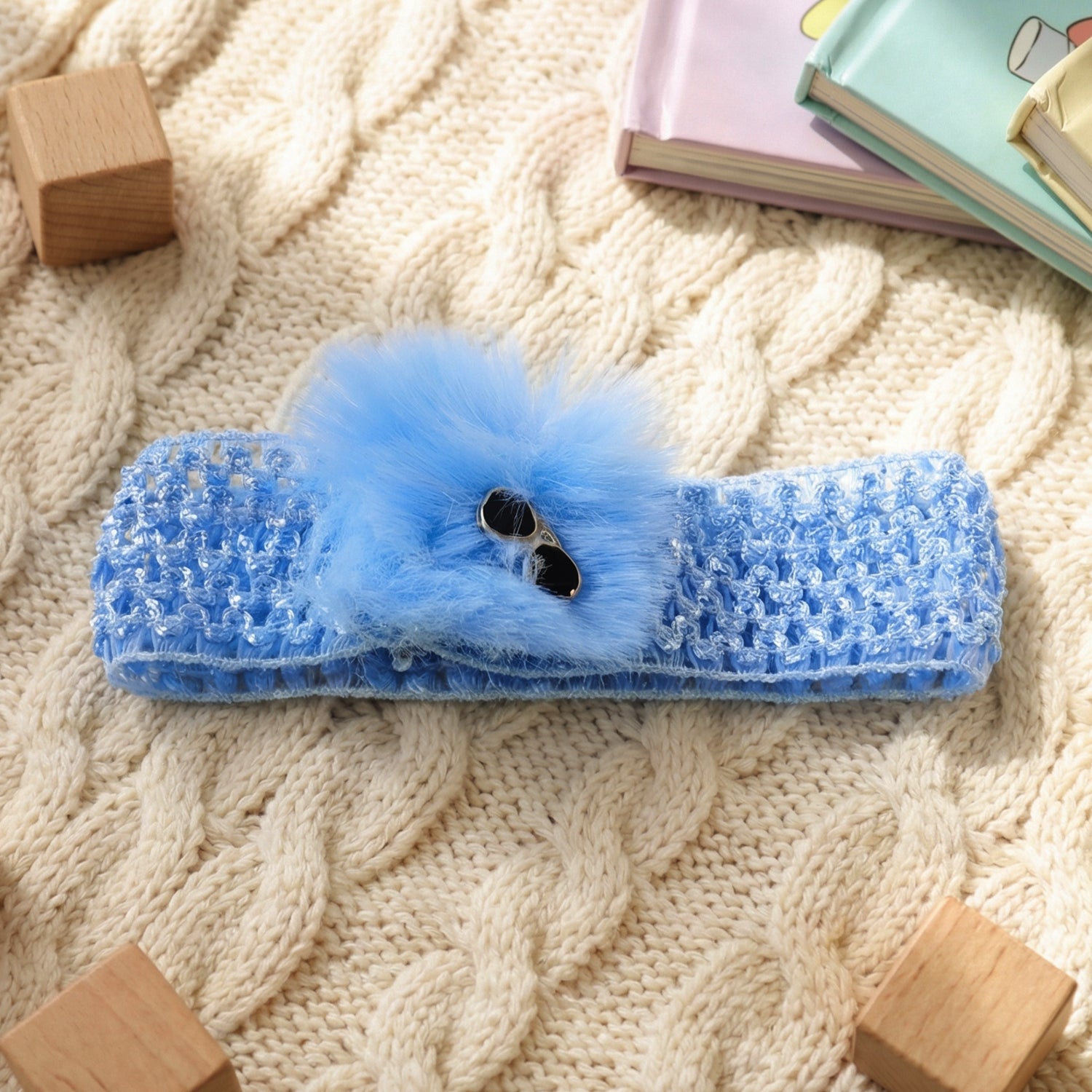 Baby girl’s cute Wukusy soft elastic stretch hair band with bow, gentle and comfortable for everyday wear.