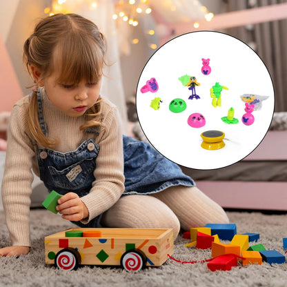 Wukusy 20-piece toy set with plastic commander container, includes various colorful playing toys for kids, perfect for imaginative play.