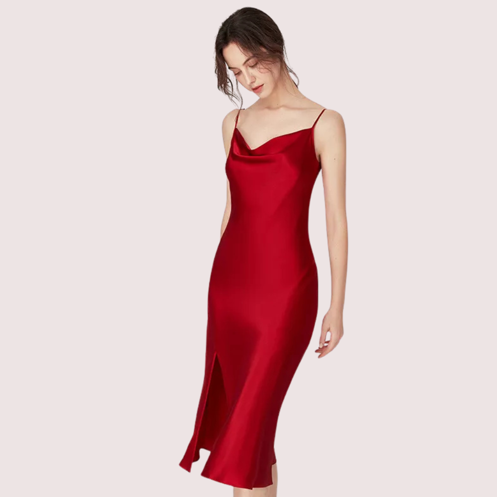 Women’s silk satin sleepwear nightdress by Snazzyway, featuring a luxurious, smooth fabric and elegant design for comfortable sleep.