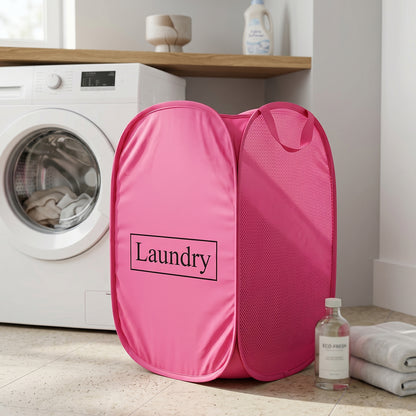 Wukusy foldable laundry basket, fabric mesh clothes hamper storage bag, 60x36cm, lightweight and collapsible for easy storage