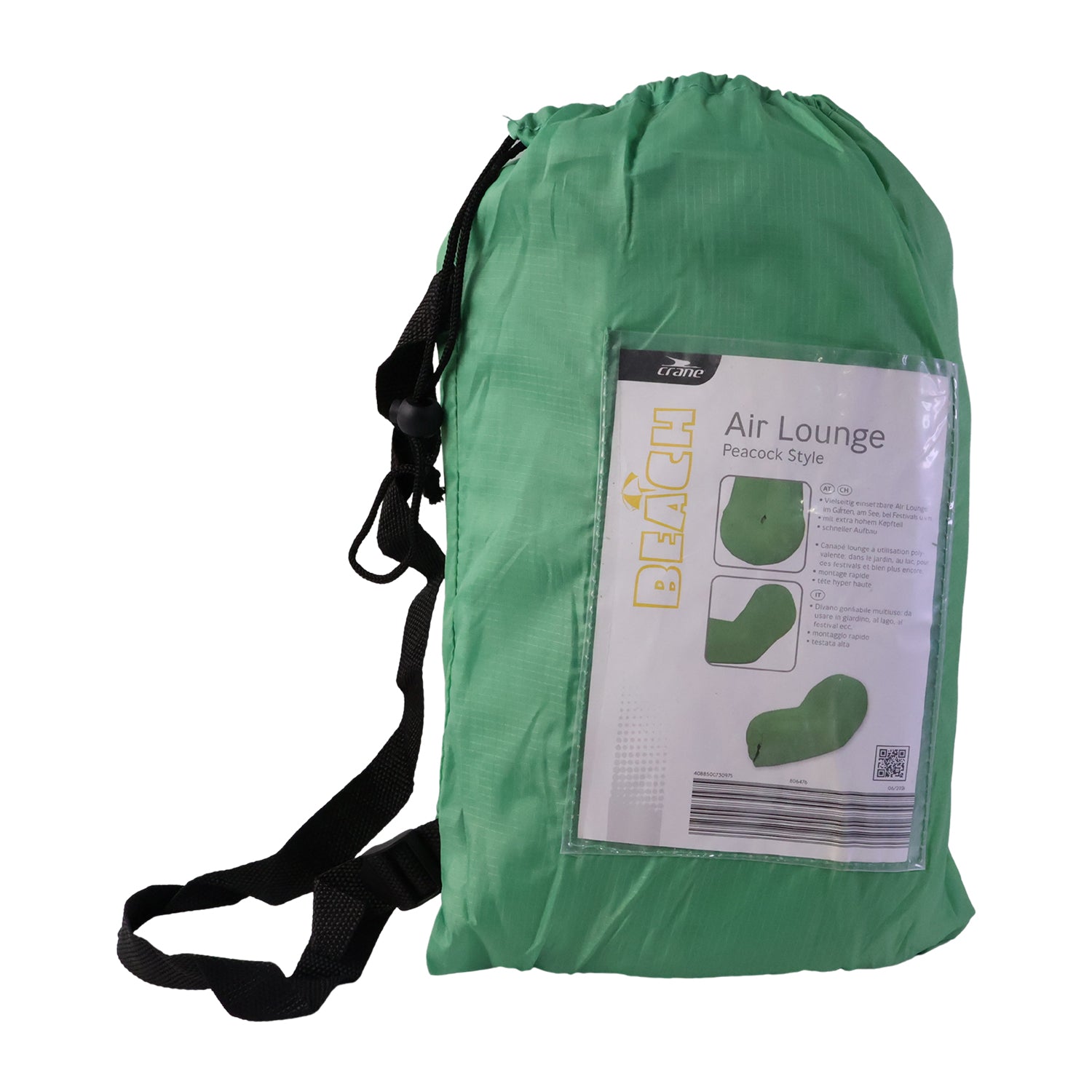 Wukusy foldable inflatable lounger air sofa laid out outdoors, demonstrating portable, lightweight design for comfortable relaxing.