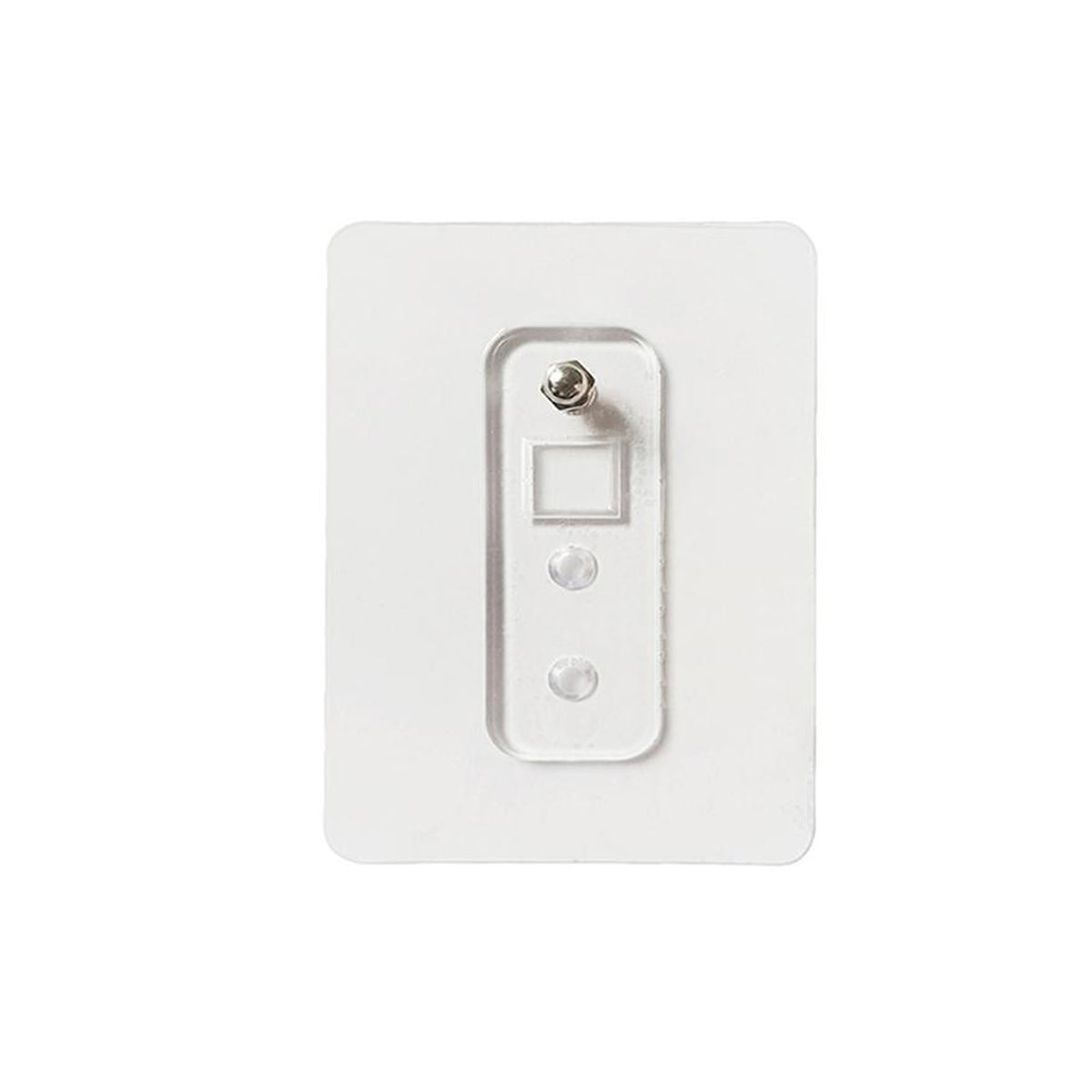 Wukusy adhesive plastic wall hook, self-stick hanger with strong hold for bathroom or kitchen storage, mounted on a wall.