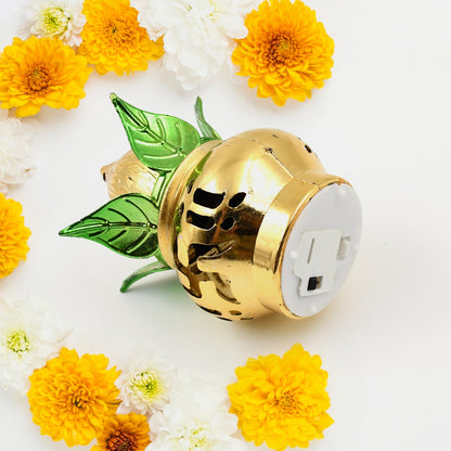 Gold plated eco-friendly LED Kalash for Pooja Mandir with multicolor LED lighting, ideal for home improvement and spiritual decor.