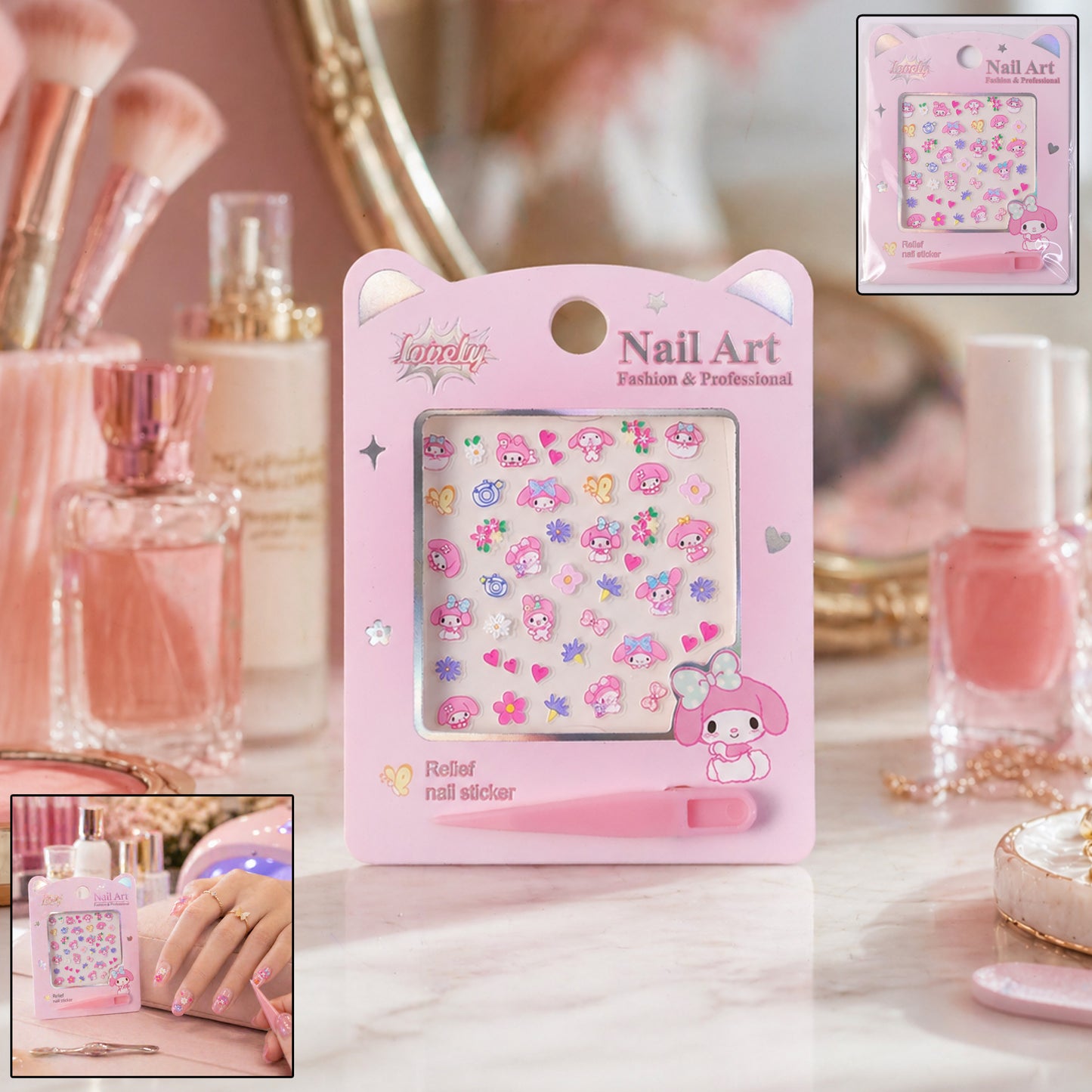 Wukusy cute cartoon nail art sticker set with colorful fun designs for decorating nails creatively