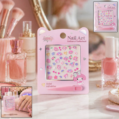 Wukusy cute cartoon nail art sticker set with colorful fun designs for decorating nails creatively
