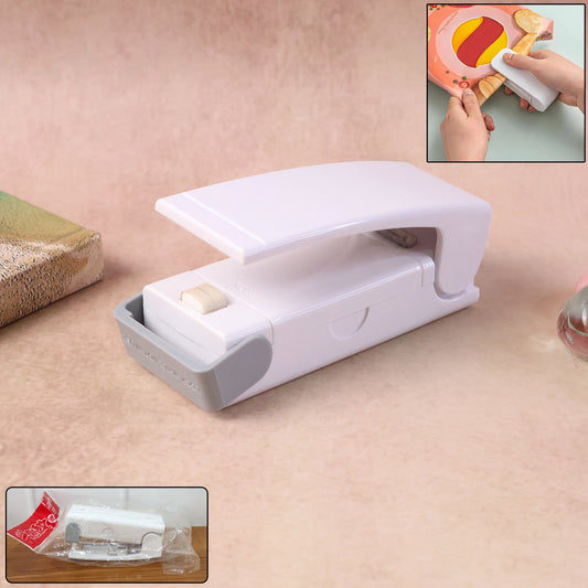 Wukusy portable mini heat sealer machine for plastic bags, compact home and kitchen device for sealing food and storage bags.