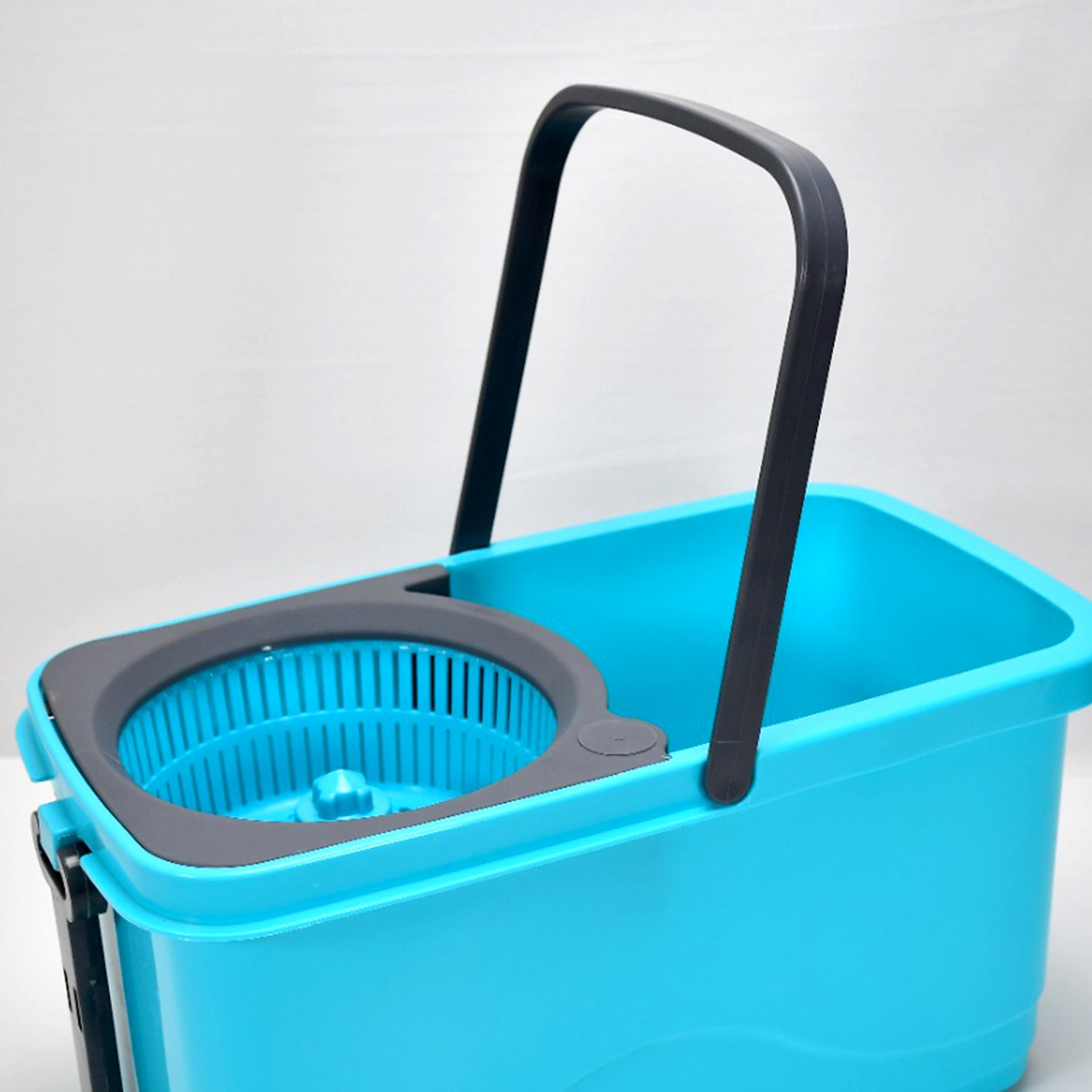 Wukusy Quick Spin Mop with plastic spin bucket, easy wheels, and large capacity for efficient floor cleaning in home improvement.