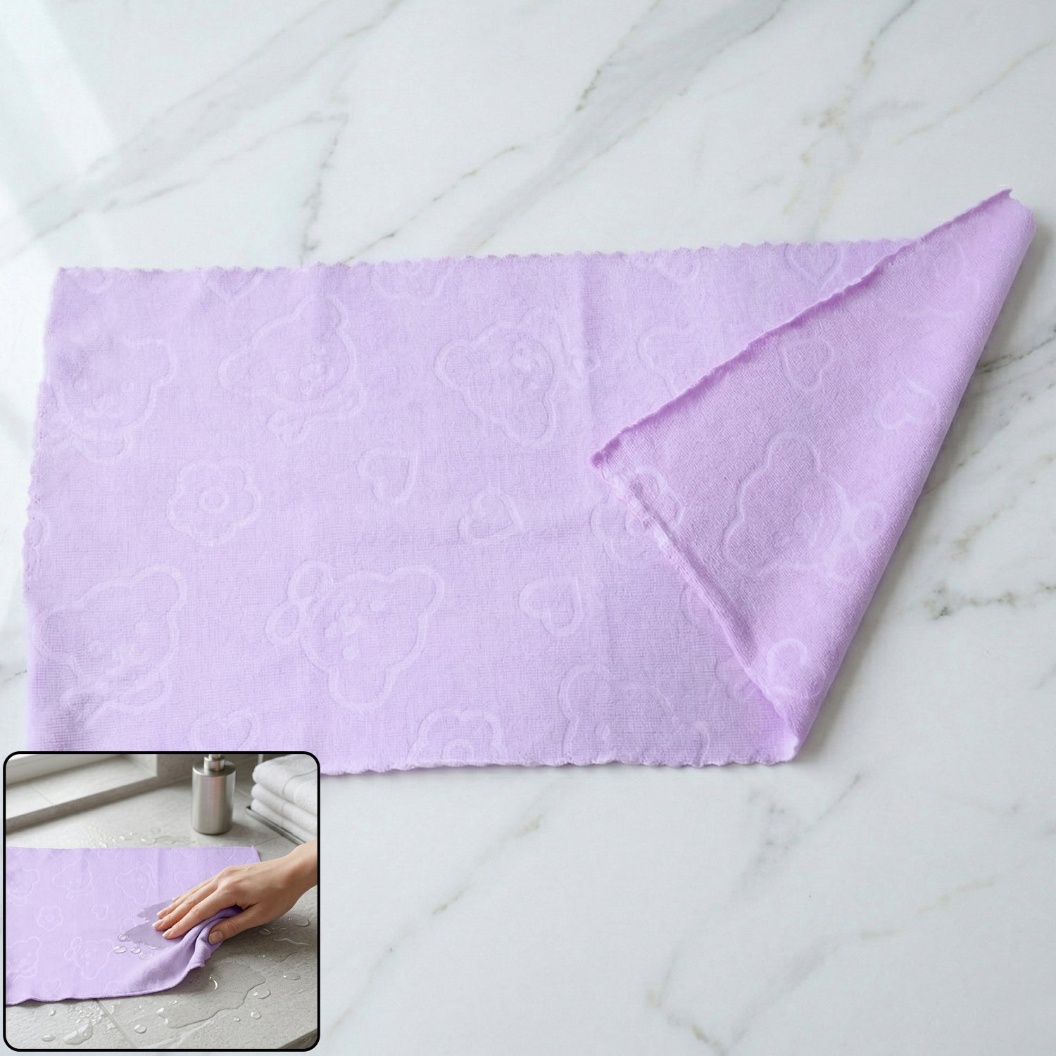 Wukusy kitchen microfiber cleaning cloth, 64x32 cm, soft and absorbent for cleaning surfaces and appliances.