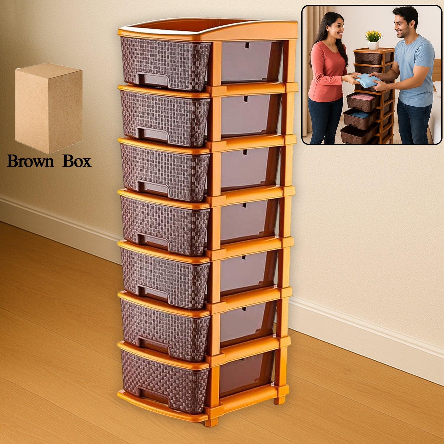 Wukusy 7-layer plastic office drawer organizer with multiple compartments for efficient storage and organization.