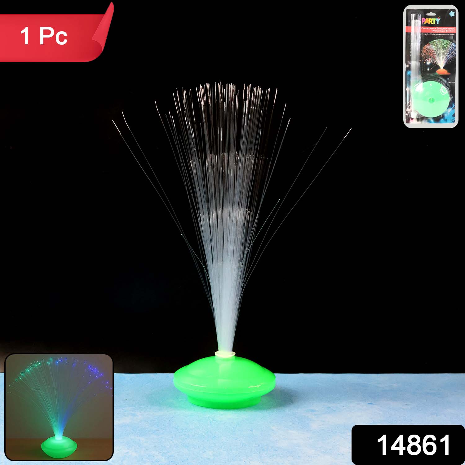Fiber optic LED decorative lamp by Wukusy, featuring colorful glowing light and sleek glass design for modern decor.