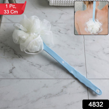 Wukusy long handle shower brush back scrubber with 33 cm handle for easy exfoliation and cleansing of hard-to-reach areas