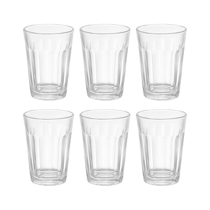 Set of six transparent Supermom Plastic Chai Pyali tea glasses by Wukusy, 130ml each, perfect for home kitchen use.